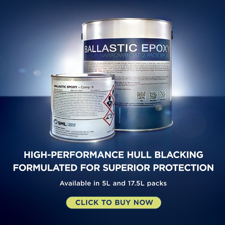 Two tins of Ballastic Epoxy hull blacking paint