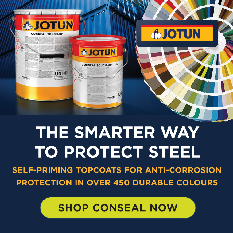 Conseal self-priming topcoat for anti-corrosion protection in 450 colours