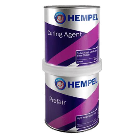 Tins of Hempel Profair and curing agent