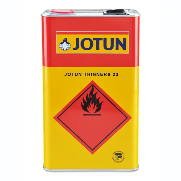 A tin of  Jotun Thinners 23 solvent