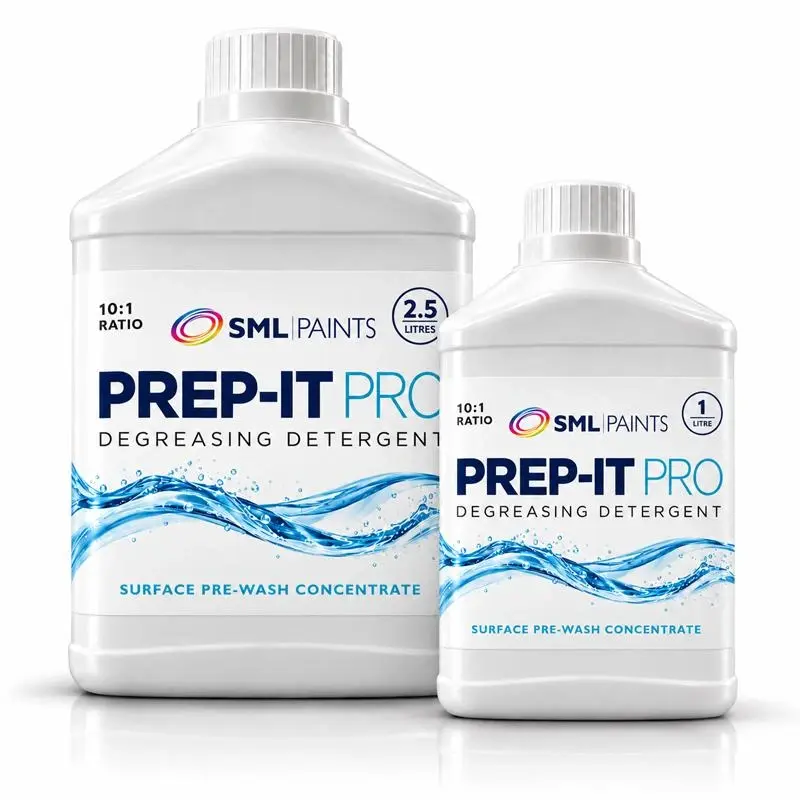 2 bottles of Prep-it Pro Degreasing Detergent for preparation of substrates before painting