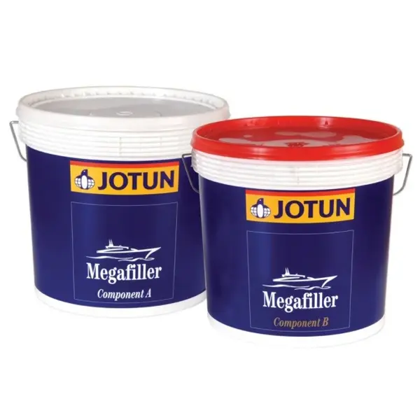 Tubs of Comp A and Comp B MegaFiller 